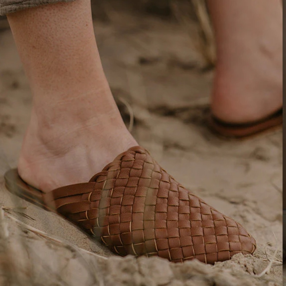 Liberte Leather Woven Mule - Prague Chocolate Slides - Picture 6 of 6